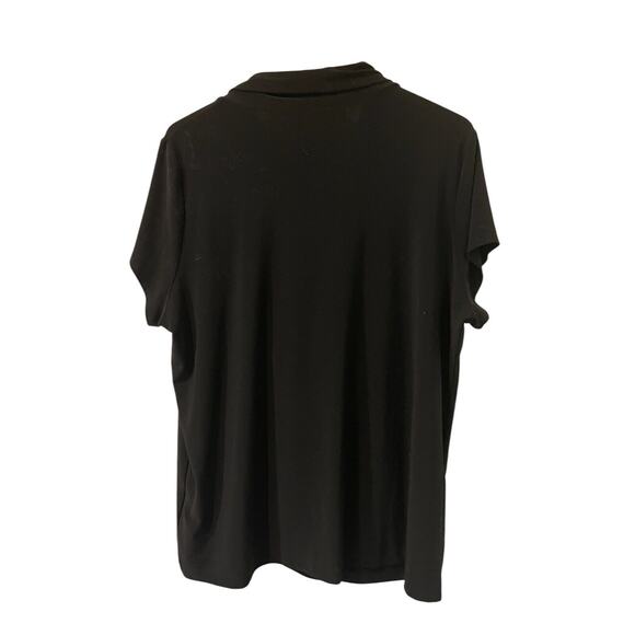 Worthington Blouse Women's 2X Stretch Cowl Neck W/ Modesty Panel Short Sleeve - Picture 9 of 9